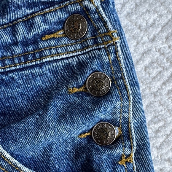 Helen Vintage Blue Denim Women Jeans Overalls Sz S - Picture 5 of 10